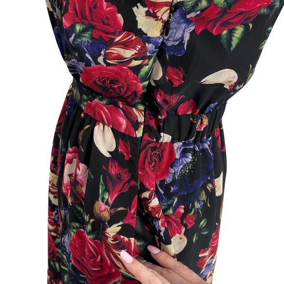 Modcloth Womens Flaunts And Needs Rose Floral Print Chiffon Sleeveless Dress S - Picture 6 of 14
